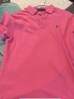 Ralph Lauren Pink Polo with Green Pony Logo
